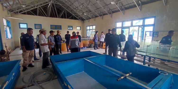Anggota Kelompok Sentra Pembibitan Patin Sejahtera (SEPATA) Desa Lopak Alai mengikuti studi banding ke BPBAT Sungai Gelam, Muaro Jambi. (Dok: Rudi)