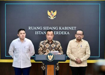 Menteri Sekretaris Negara Prasetyo Hadi dalam konferensi pers di Istana Negara, Jakarta. (Dok: Bakom RI)