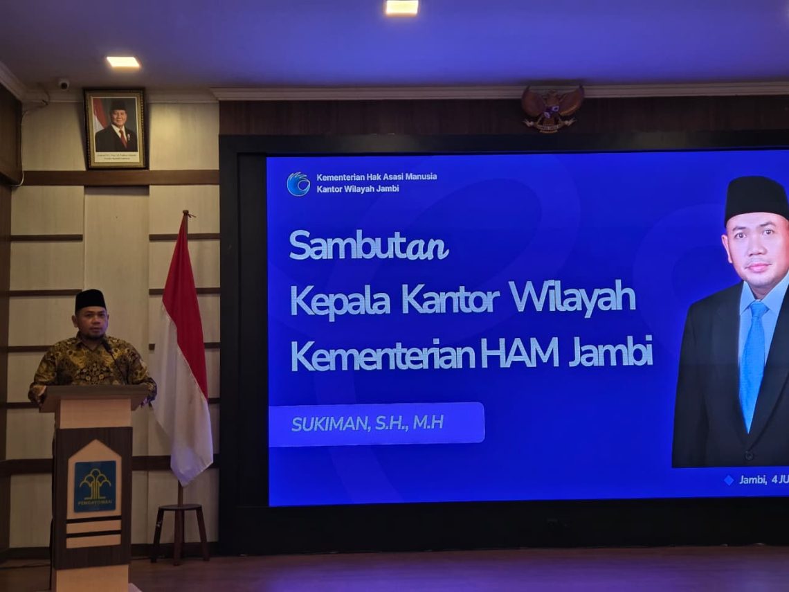 Sambutan Kepala Kanwil KemenHAM Jambi, Sukiman. (Dok: Rahmat)
