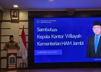 Sambutan Kepala Kanwil KemenHAM Jambi, Sukiman. (Dok: Rahmat)