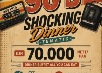 Suasana retro 90-an akan dihadirkan dalam event “Back to Retro 90’s Shocking Dinner” di Luminor Hotel Jambi. (Dok: Marcom Luminor Hotel Jambi)