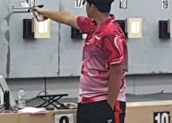 Atlet menembak Jambi Muhamad Dwiandra Ramadhan dan Rana Yidha Saktika sukses mempersembahkan satu medali perak dan satu perunggu pada Kejurnas Multi Event 2026 di Bandung. (Dok: Humas KONI Provinsi Jambi)