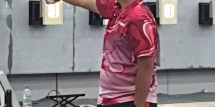 Atlet menembak Jambi Muhamad Dwiandra Ramadhan dan Rana Yidha Saktika sukses mempersembahkan satu medali perak dan satu perunggu pada Kejurnas Multi Event 2026 di Bandung. (Dok: Humas KONI Provinsi Jambi)