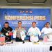 Kabid Humas Polda Jambi Kombes Pol. Erlan Munaji didampingi para direktur reserse memaparkan hasil pengungkapan kasus kriminal, narkotika, penyalahgunaan BBM bersubsidi, dan PETI selama Semester I Tahun 2026 dalam konferensi pers di Mapolda Jambi. (Dok: Alpin)