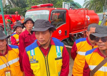 Kepala UPTD Workshop dan Peralatan PUTR Provinsi Jambi, M. Naufal Afandi, saat wawancara usai meninjau kesiapan alat berat yang disiagakan untuk menghadapi ancaman Karhutla dan bencana alam di Provinsi Jambi. (Dok: Rahmat)