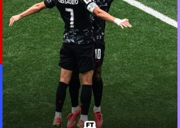 Pemain Kanada Jonathan David merayakan gol saat membawa timnya menang telak 6-0 atas Qatar pada laga Grup B Piala Dunia 2026 di Vancouver. (Dok: Instagram @fifaworldcup)