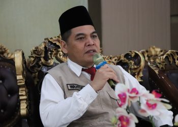 Kepala Kanwil Kemenhaj Provinsi Jambi, Wahyudi Abdul Wahab, memimpin rapat koordinasi persiapan pemulangan jemaah haji di Asrama Haji Antara Jambi, Senin (15/6/2026). (DOk: Jambi.haji.go.id)