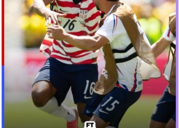 Pemain Amerika Serikat merayakan gol saat menghadapi Australia pada laga Grup D Piala Dunia 2026 di Stadion Lumen, Seattle. (Dok: Instagram @fifaworldcup)